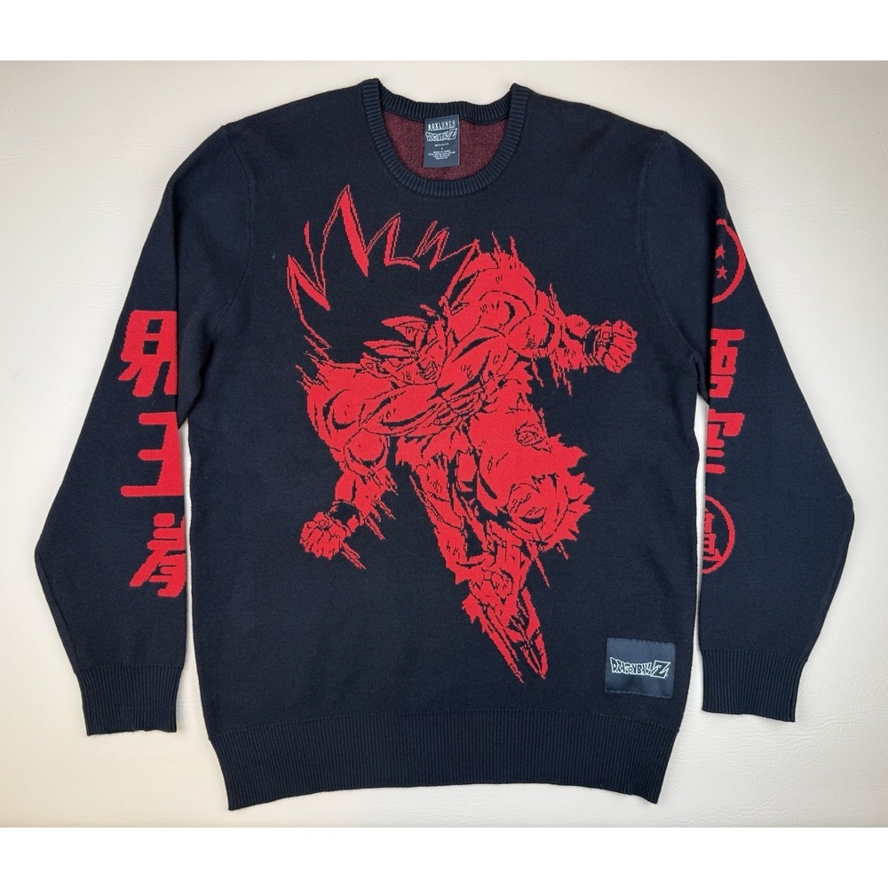 Dragon Ball Z Anime Sweater‎ Goku Graphic Knit Streetwear Large
